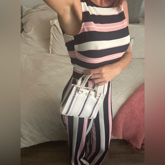 NWOT - Ardene Black and Pink Striped Jumpsuit - Picture 6 of 12